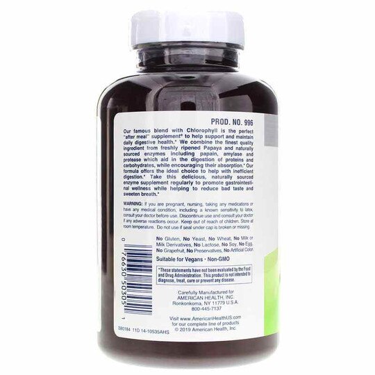 Chewable Papaya Enzyme with Chlorophyll, AH
